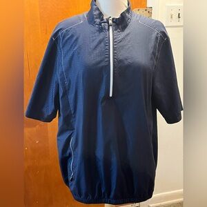 Adidas Golf Men’s ClimaProof Navy Pullover Short Sleeve Windbreaker. Size L